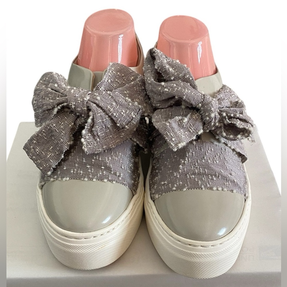 AGL  patent leather bow platform sneakers(40)